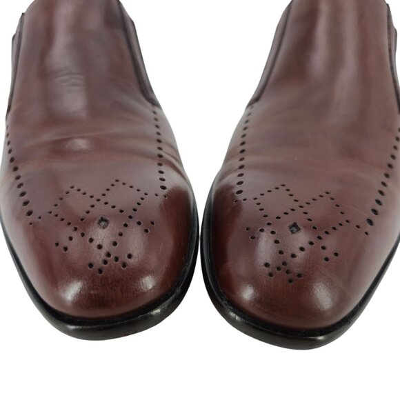 Mezlan Spain Men size 9 Burnished Brown Calf Leather Dress Shoes Slip-on Loafers